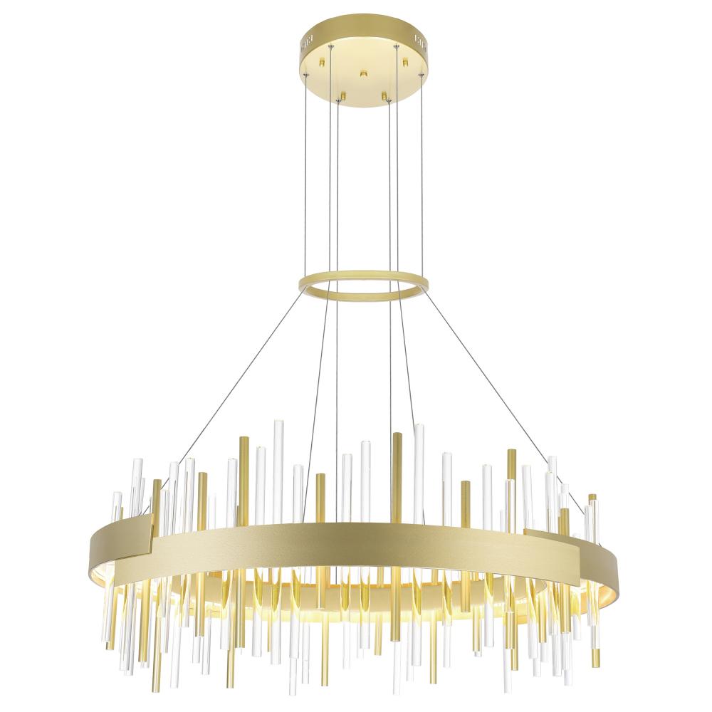Millipede Integrated LED 32in Satin Gold Chandelier