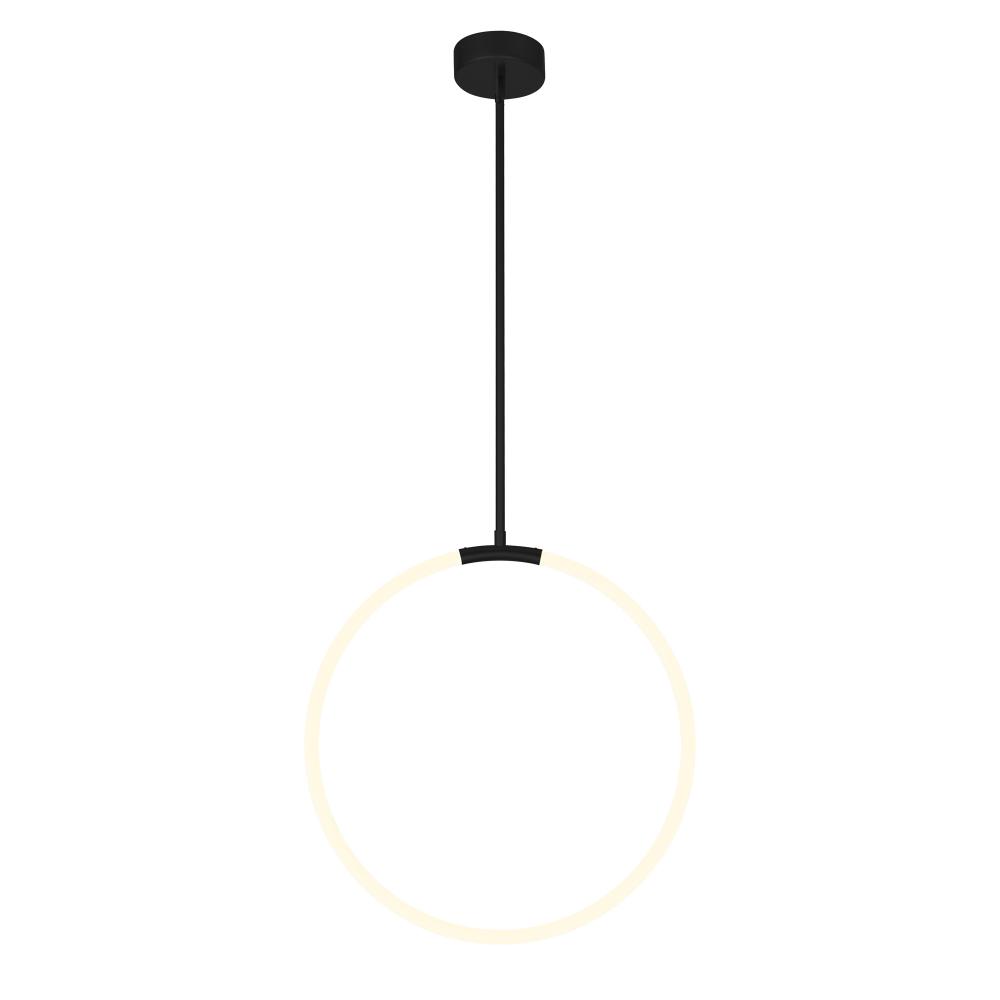 Hoops Integrated LED 24in Black Chandelier