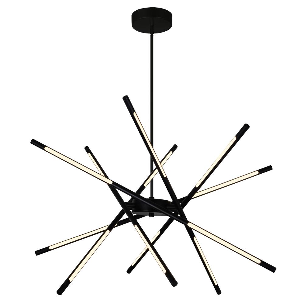 Oskil Integrated LED 31in Black Chandelier