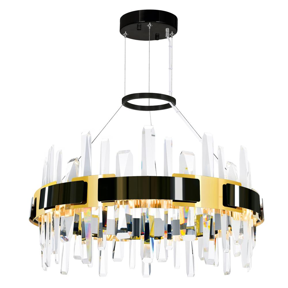 Aya Integrated LED 24in Pearl Black Chandelier