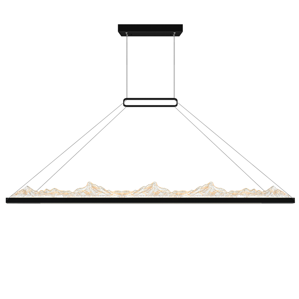 Himalayas Integrated LED 62in Black Chandelier with Handcrafted Glass