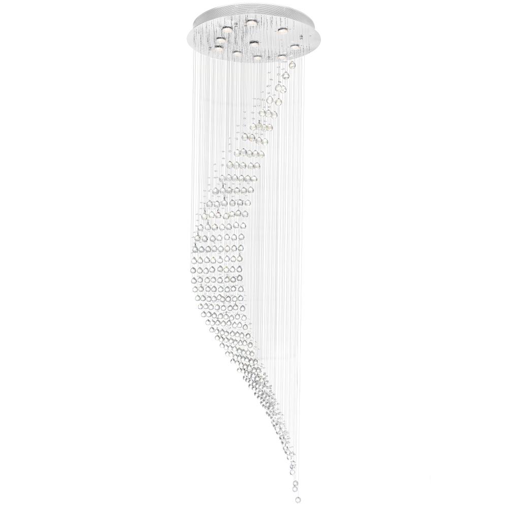 Ribbon 10 Light 26in Chrome Chandelier