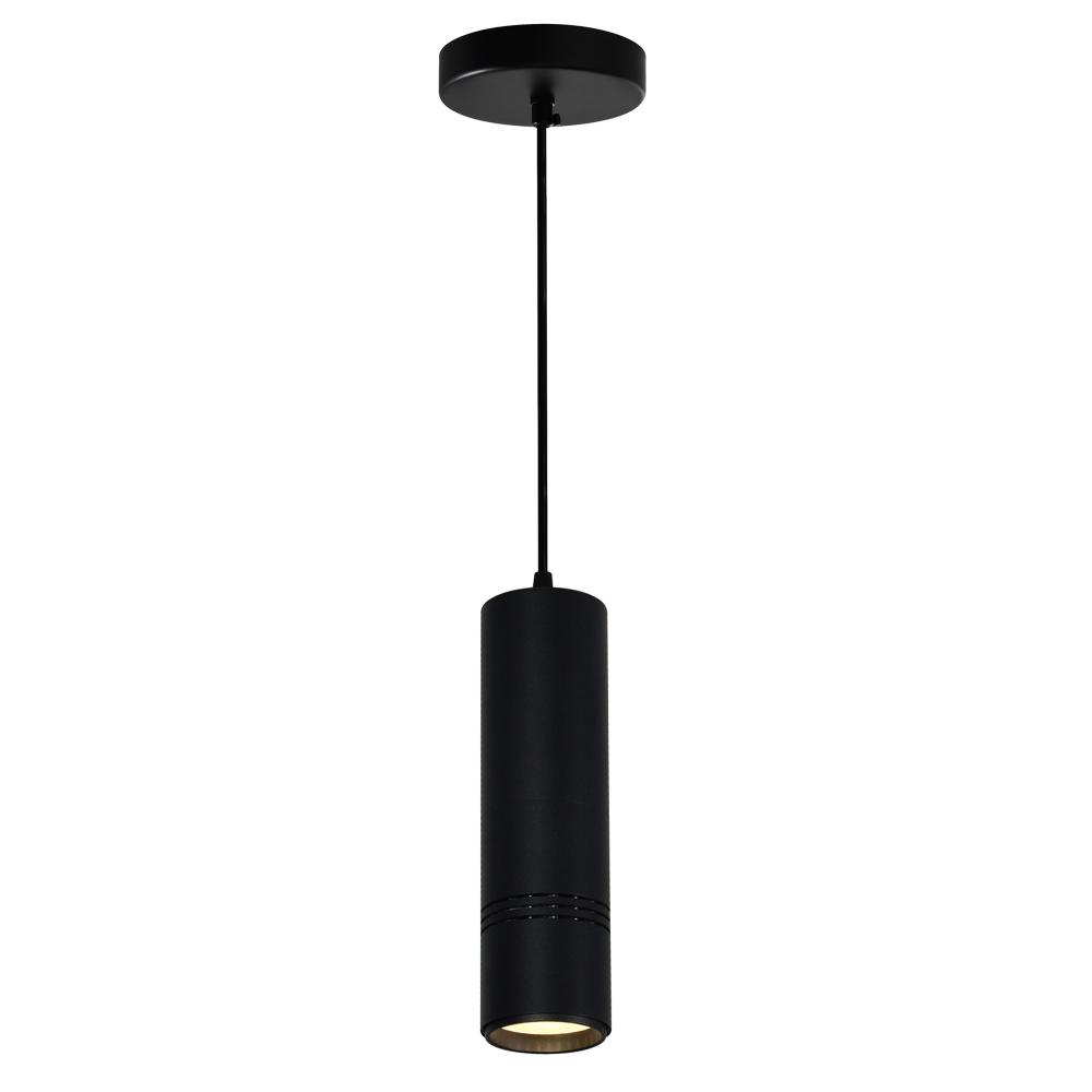 Stowe LED Black & Wood Mini Pendant