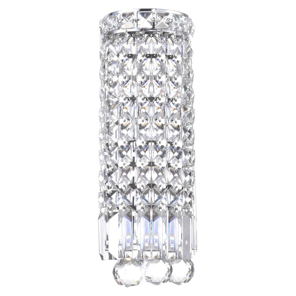 Colosseum 2 Light 5in Chrome Bathroom Sconce with Crystals