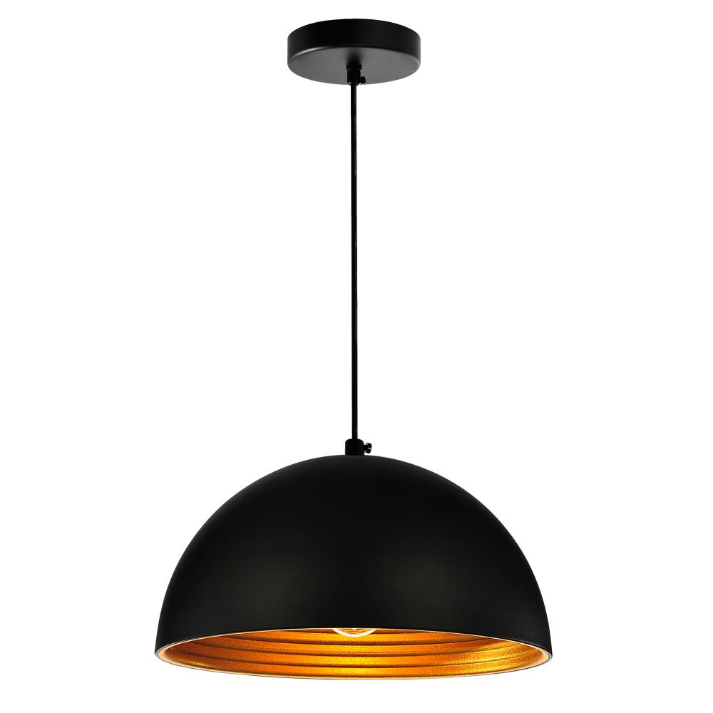 Modest 1 Light 12in Black Down Mini Pendant
