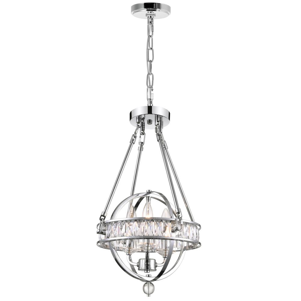 Arkansas 3 Light Chrome Mini Pendant
