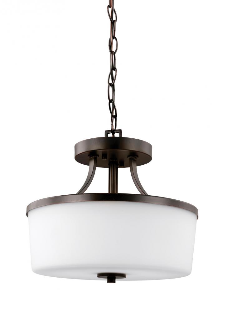Hettinger Two Light Semi-Flush Convertible Pendant
