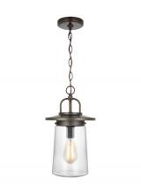 Generation Lighting 6208901EN7-71 - Tybee casual 1-light LED outdoor exterior ceiling hanging pendant in antique bronze Finish