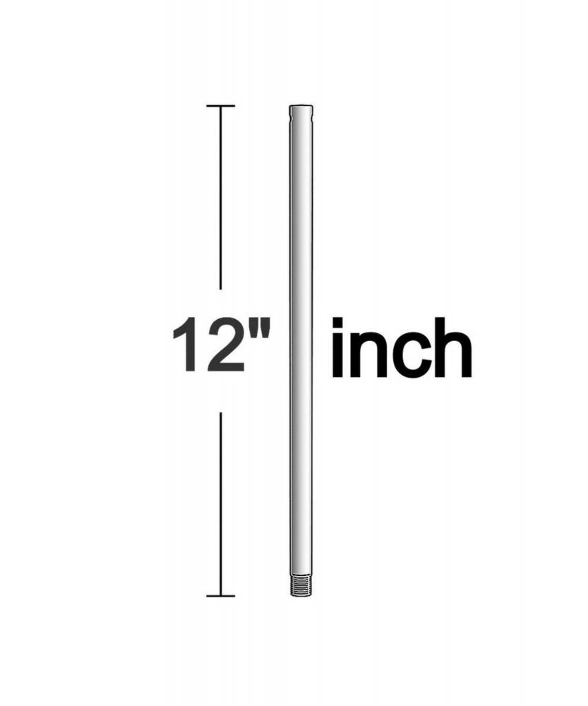 12" DOWN ROD IN GUN METAL