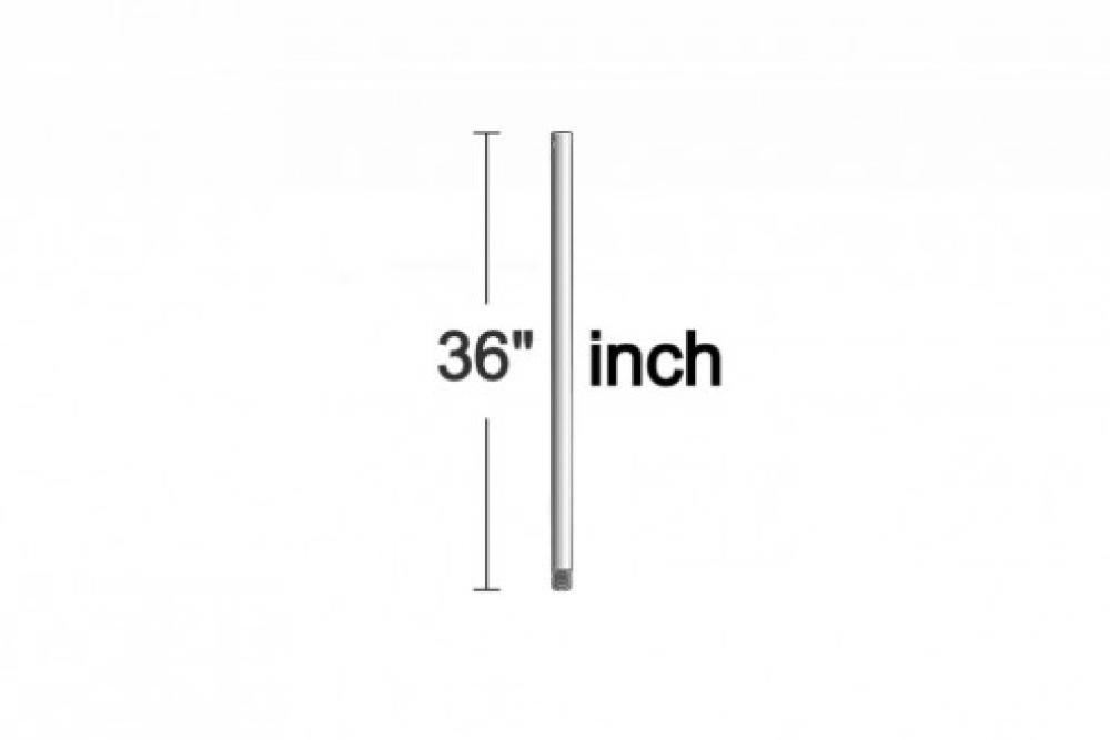 36" DOWN ROD IN BRUSHED ALUMINUM