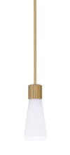 Toltec Company 4801-NAB-881 - Everleigh Stem Hung Mini Pendant Shown in New Age Brass Finish with 4" White Glass