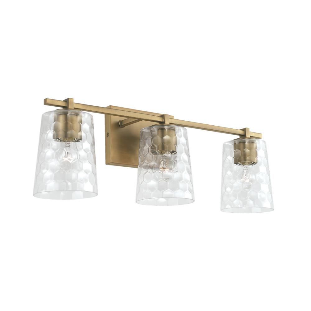 3 Light Vanity - Aged Brass