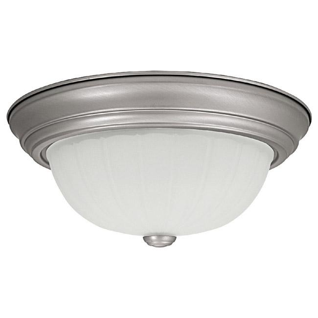 Two Light Matte Nickel Bowl Flush Mount