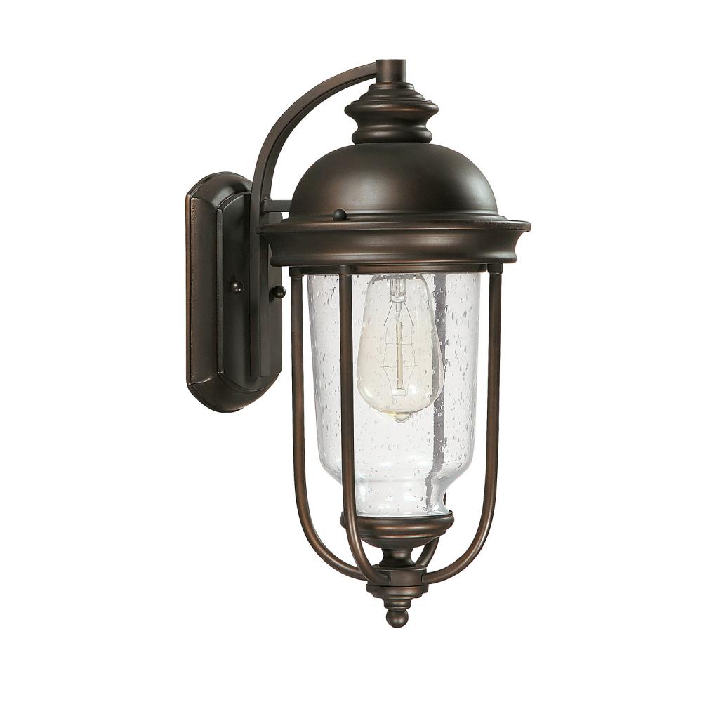 One Light Old Bronze Wall Lantern