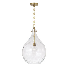 Capital 325011AD - 15" W x 24" H 1-Light Teardrop Pendant in Aged Brass with Water Glass