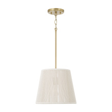 Capital 357911MA - 12" W x 10" H 1-Light Handcrafted Pendant in Matte Brass with Hand-wrapped Bleached Natural