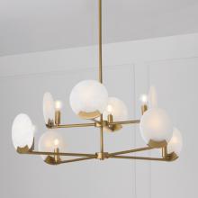 Capital 454681AD - 8-Light Two-Tier Chandelier in Aged Brass with Natural Alabaster Stone