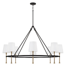 Capital 460781MBG-717 - 48" W x 29.5" H 8-LT Ring Chandelier in Matte Black w/ Textured Hammered Gold Tails