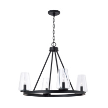 Capital 461941MB-662 - 28" W x 21.5" H 4-Light Ring Chandelier in Matte Black with Clear Glass
