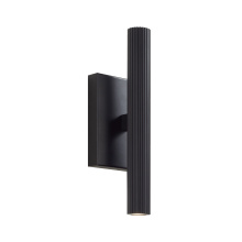 Capital 659022MB - 4.5" W x 12" H Integrated LED Dual Sconce in Matte Black with Fluted Texture