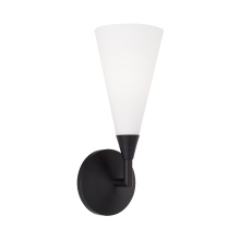 Capital 659111MB - 5" W x 13.5" H 1-LT Cone Sconce in Matte Black with Tapered Soft White Glass and Tapered Bac