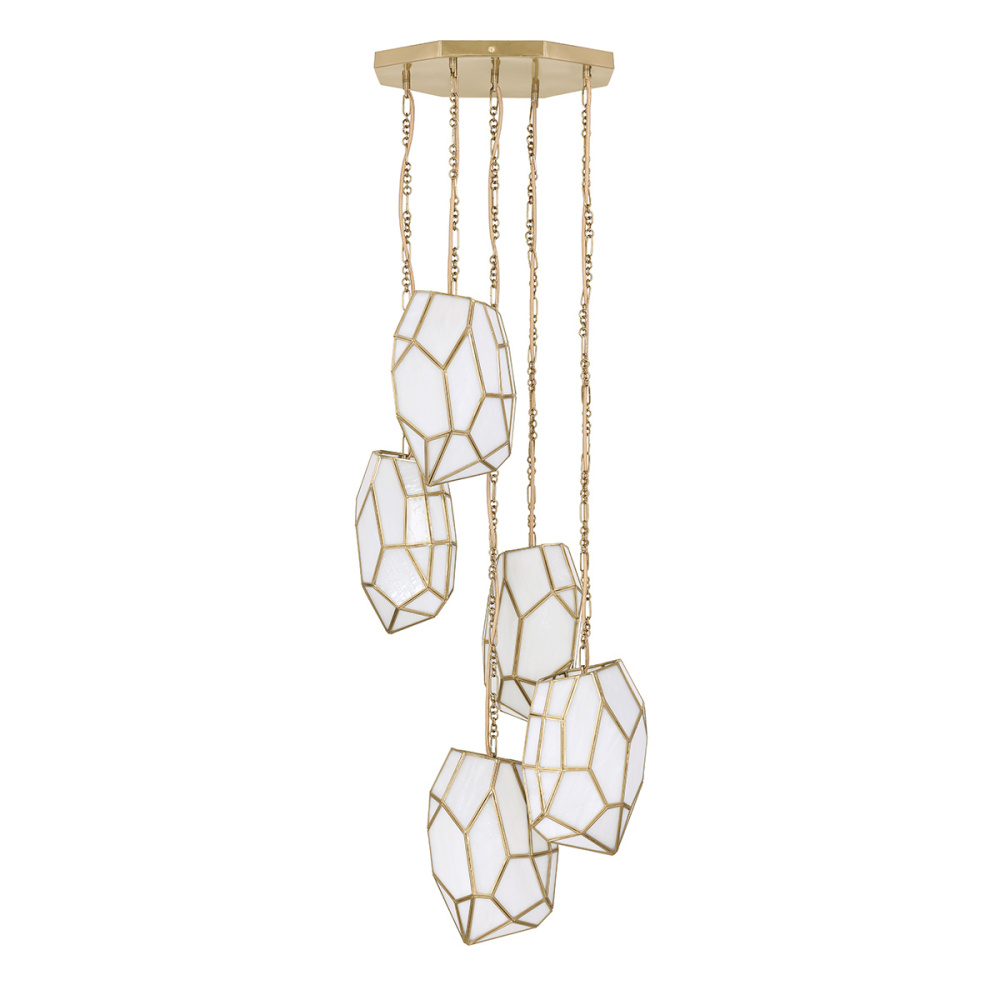 Heera, 5LT Chandelier, Gold