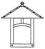 Arroyo Craftsman EW-16PFAM-AB - 16" evergreen flush wall mount with pine needle filigree