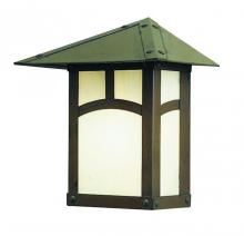 Arroyo Craftsman EW-7AAM-AB - 7" evergreen flush wall mount with classic arch overlay