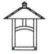 Arroyo Craftsman EW-9AAM-AB - 9" evergreen flush wall mount with classic arch overlay