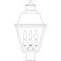 Arroyo Craftsman INP-10MRCS-BZ - 10" inverness post mount with metal roof