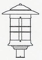 Arroyo Craftsman NP-14RM-BK - 14" newport post mount fixture