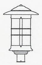 Arroyo Craftsman NP-14LAM-BZ - 14" newport long body post mount fixture