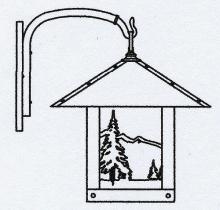 Arroyo Craftsman TRB-16MNAM-BZ - 16" timber ridge wall bracket with mountain filigree
