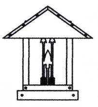 Arroyo Craftsman TRC-12ARAM-VP - 12" timber ridge column mount with arrow filigree