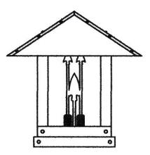 Arroyo Craftsman TRC-16ARAM-VP - 16" timber ridge column mount with arrow filigree