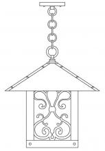 Arroyo Craftsman TRH-16ASAM-VP - 16" timber ridge pendant with ashbury  filigree