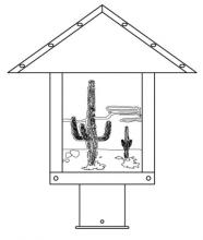 Arroyo Craftsman TRP-12CTAM-BZ - 12" Timber Ridge Post Mount With Cactus  Filigree