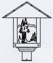 Arroyo Craftsman TRP-16MNAM-VP - 16" timber ridge post mount with mountain filigree