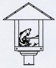 Arroyo Craftsman TRP-16TRAM-P - 16" timber ridge post mount with trout filigree