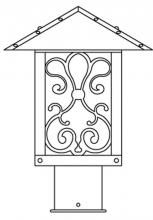 Arroyo Craftsman TRP-9ASWO-S - 9" timber ridge post mount with ashbury  filigree