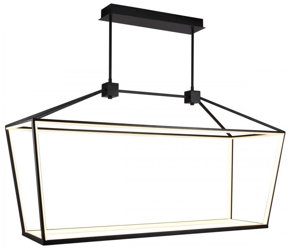 Park Ave. 54" LED Large Linear Cage Pendant in Black