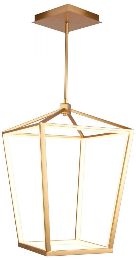 Park Ave. 27" LED Large Cage Pendant in Gold