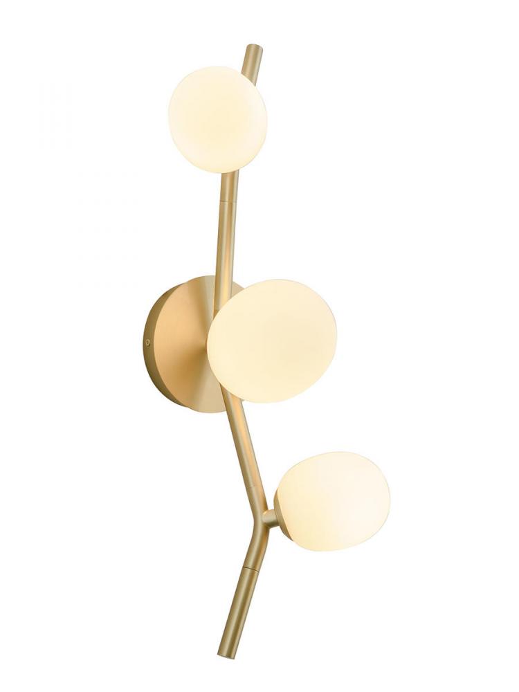 Hampton 22" Wall Sconce in Brushed Brass with White Glass