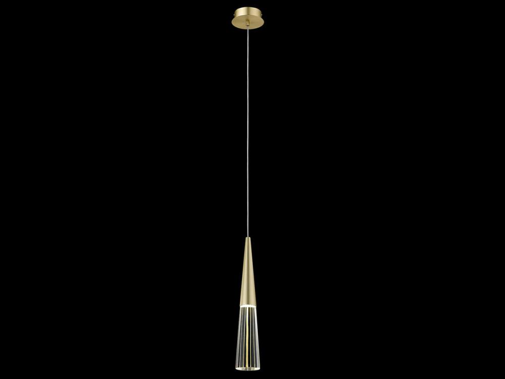 Encino 15" Crystal Pendant in Brushed Brass