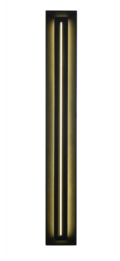 Avenue Outdoor 38" Rectangular Sconce in Black with a Raised LED Panel