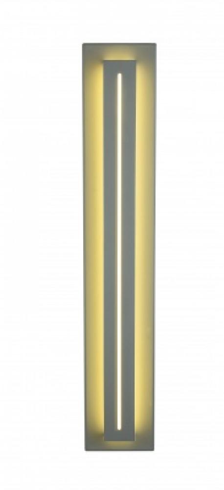 Avenue Outdoor 28" Rectangular Sconce in Silver  with a Raised LED Panel