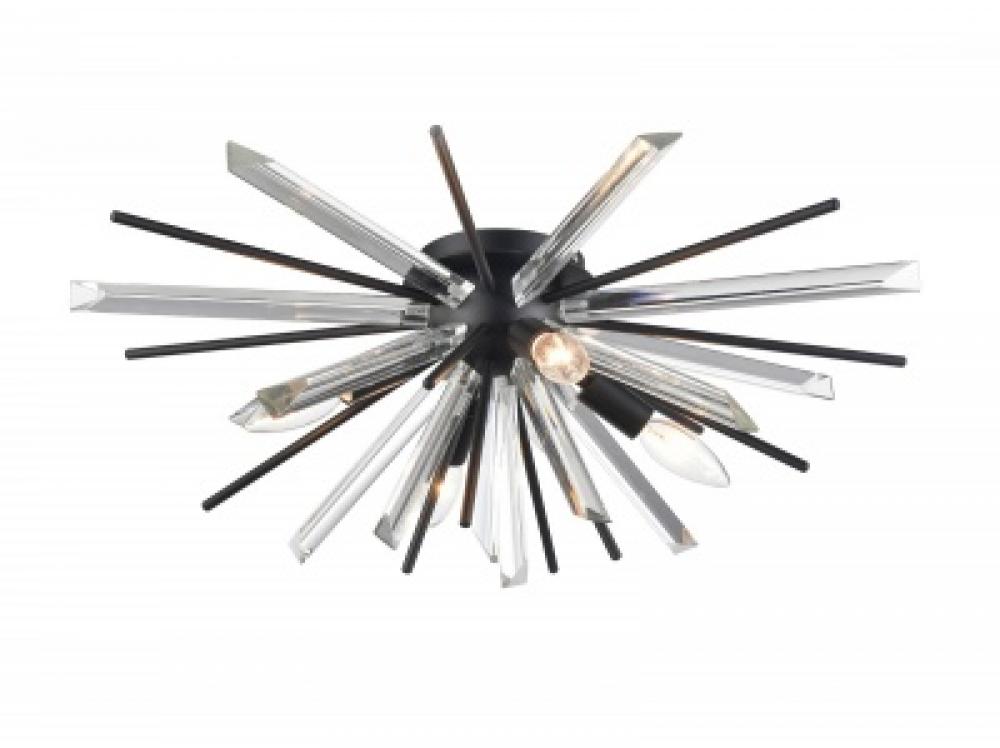 Palisades Ave. 24" Flush Mount in Black