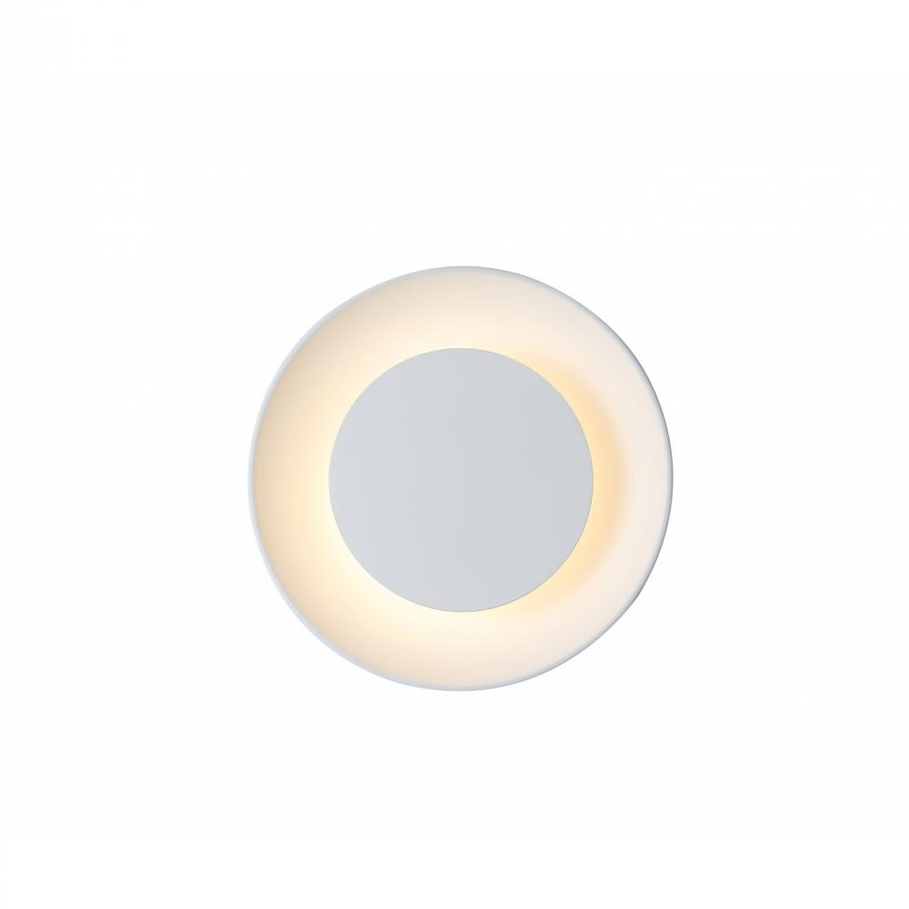 Parker 11" Round Wall Sconce In Paintable White Plaster