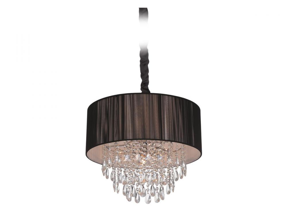 Vineland Ave. 19" Chandelier with  Black Silk String Shade
