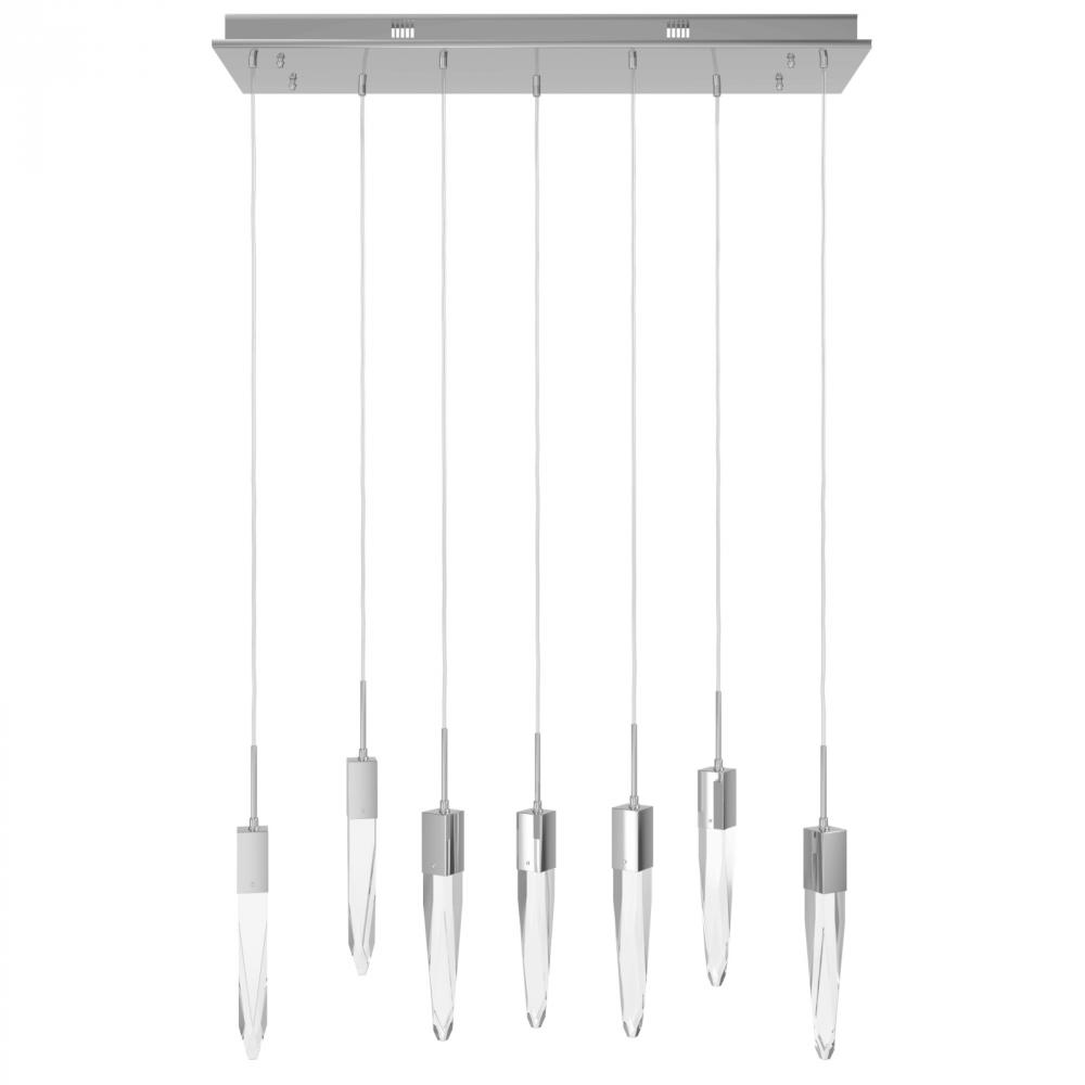 Aspen  7 Light Multi  Pendant in Polished Chrome with Clear Crystal